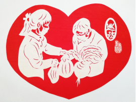 抗疫主题剪纸作品 可爱的大白-图2