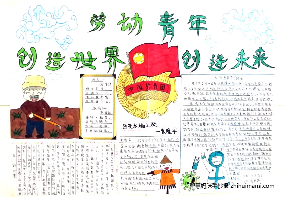 “劳动创造世界， 青年创造未来”手抄报-图3