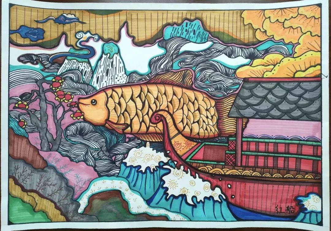 喜迎二十大，献礼建团百年绘画作品11张-图3