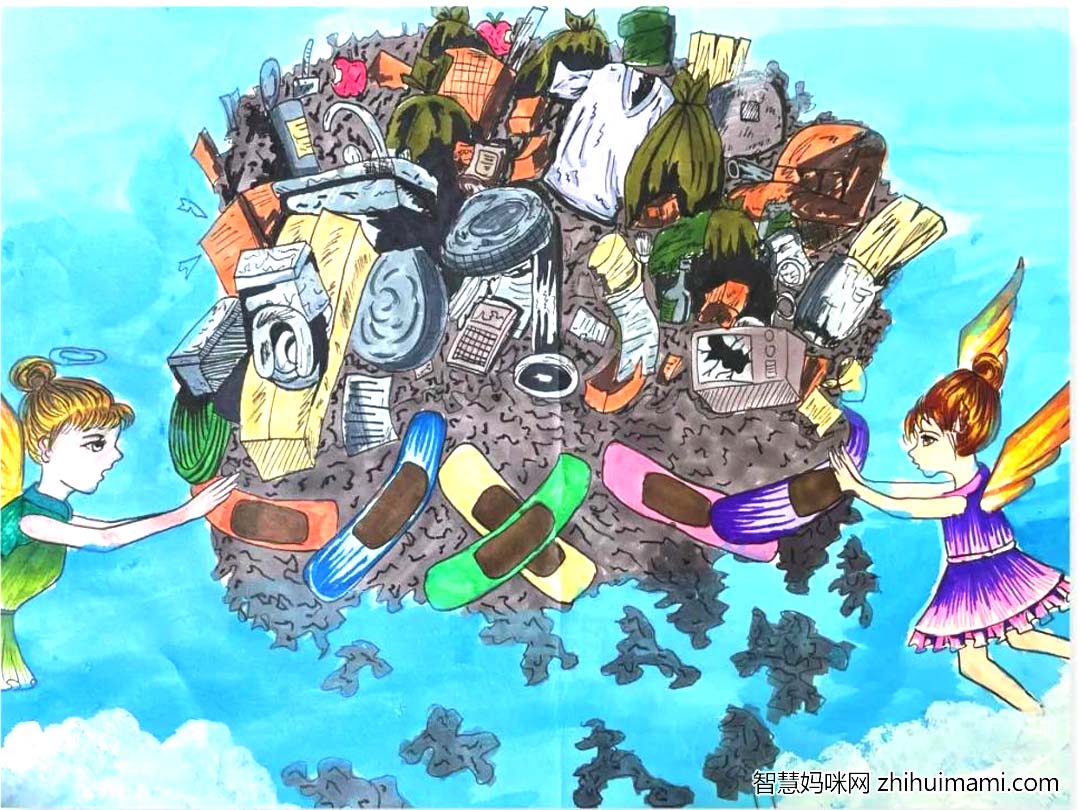 4月22日世界地球日儿童绘画作品14张-图5