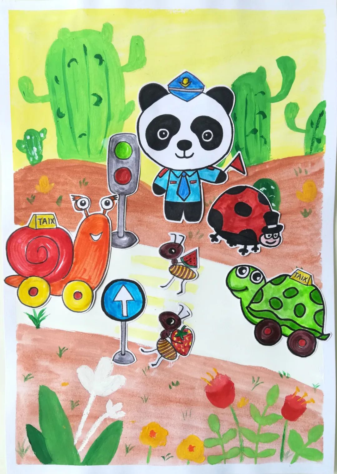 交通安全创意儿童画步骤