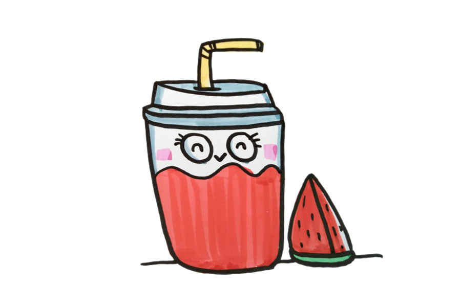 一组吃的喝的美味食物简笔画图片-图3