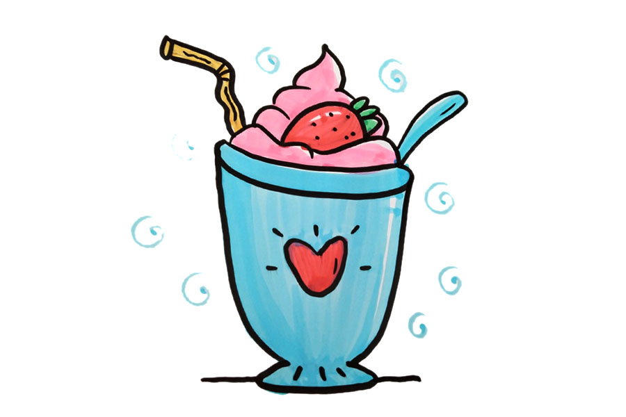 一组吃的喝的美味食物简笔画图片-图4