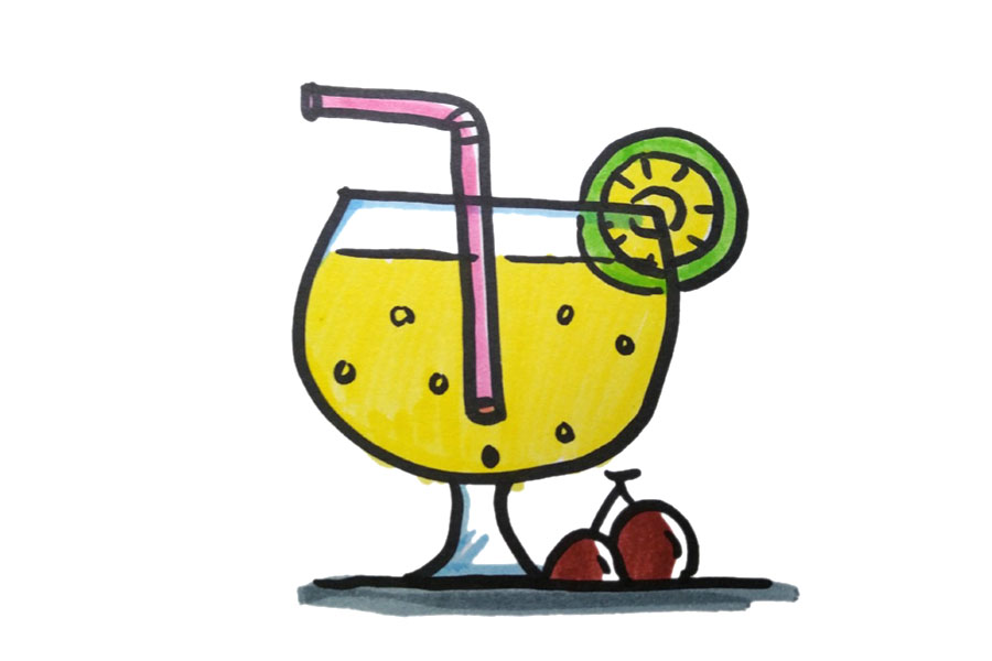 一组吃的喝的美味食物简笔画图片-图10