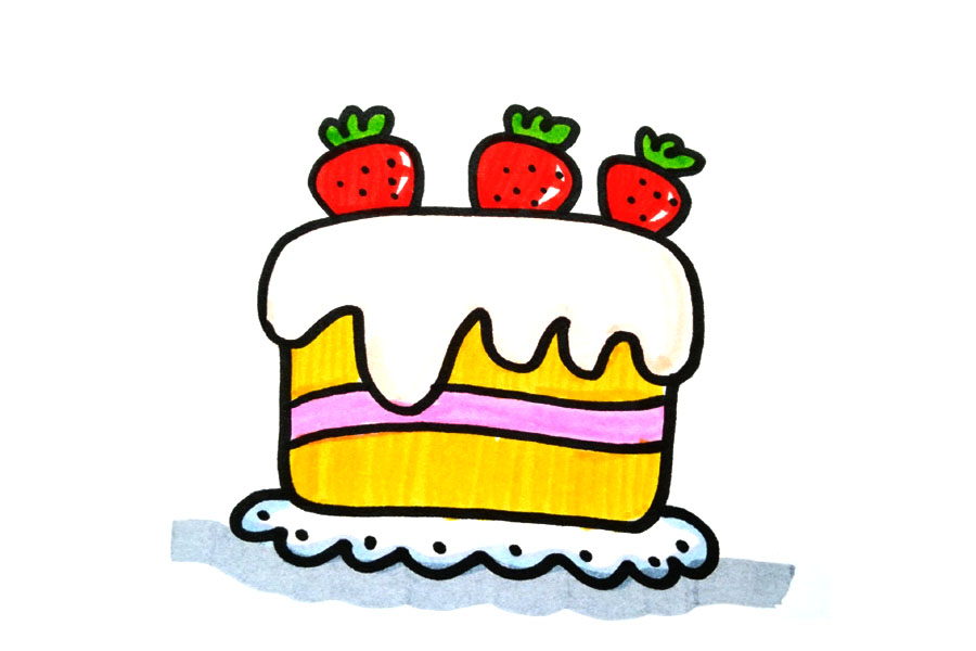 一组吃的喝的美味食物简笔画图片-图14