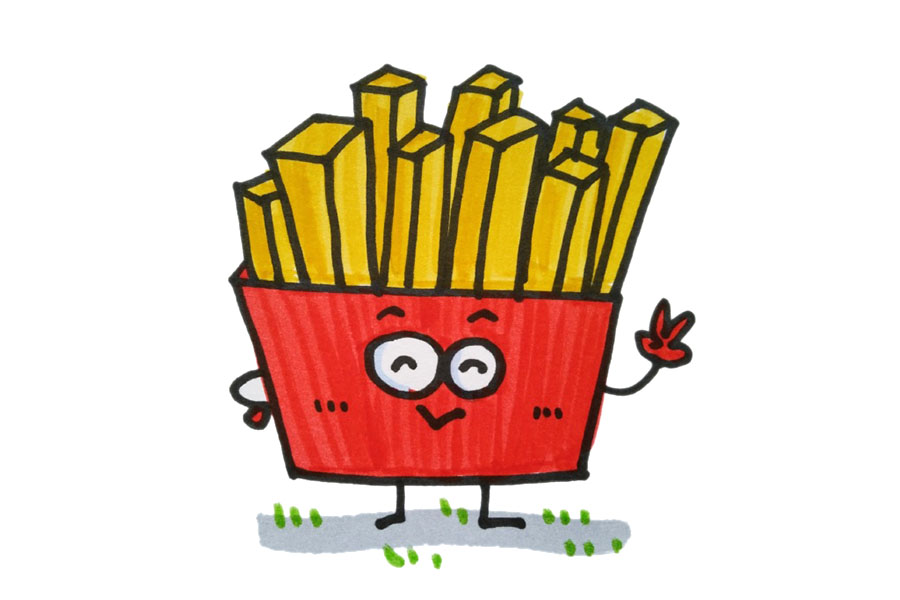 一组吃的喝的美味食物简笔画图片-图16