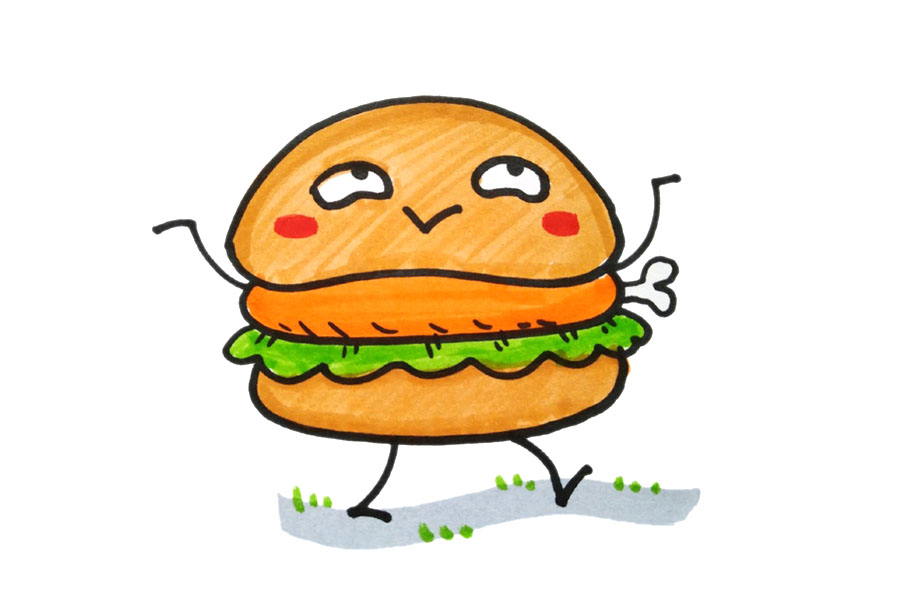 一组吃的喝的美味食物简笔画图片-图17