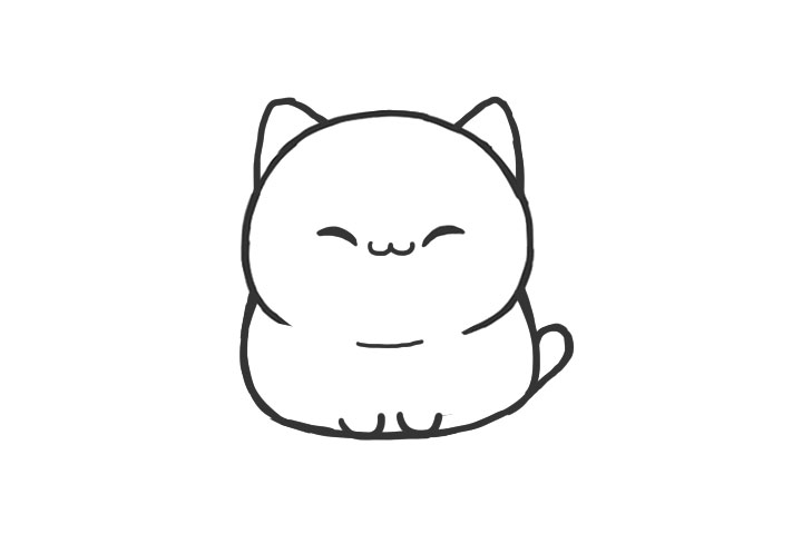 喵星人简笔画大全 可爱胖橘怎么画-图6