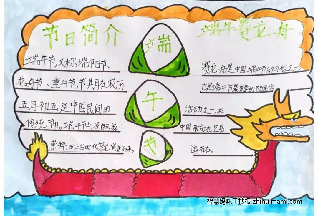 7款漂亮的端午节手抄报模板-图6