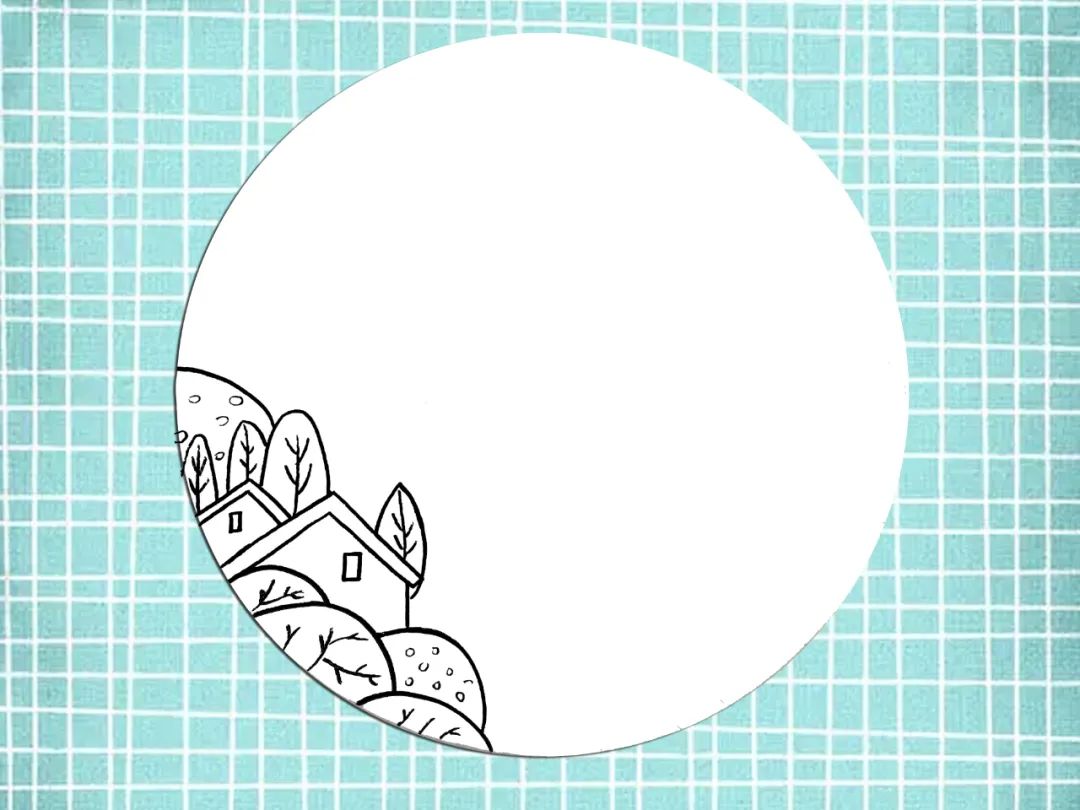 步骤2：继续画出江南的房子和屋后的树木。