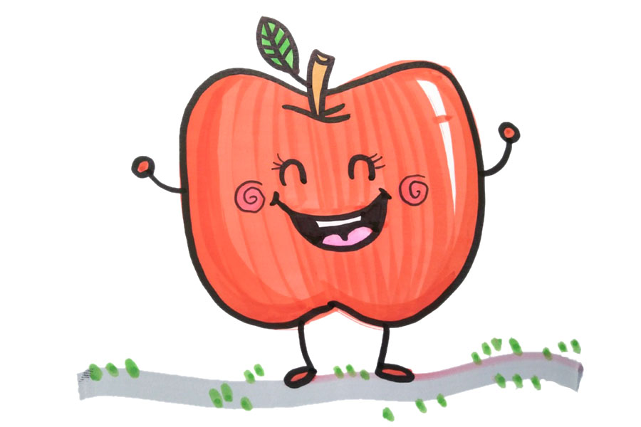 多种可爱的卡通水果简笔画图片-图15