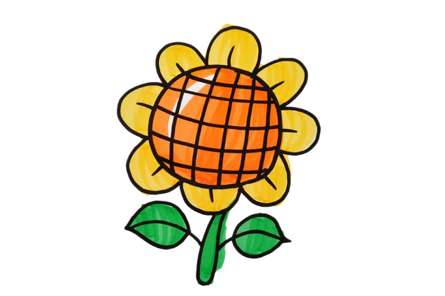 一组漂亮的花花简笔画图片-图1