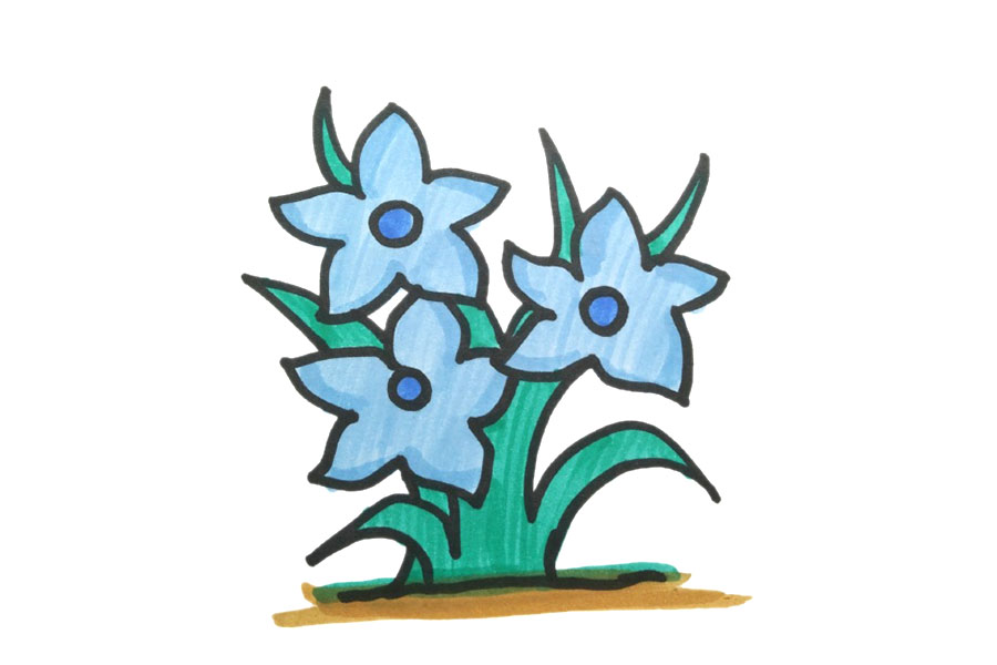 一组漂亮的花花简笔画图片-图3