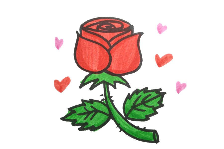 一组漂亮的花花简笔画图片-图4