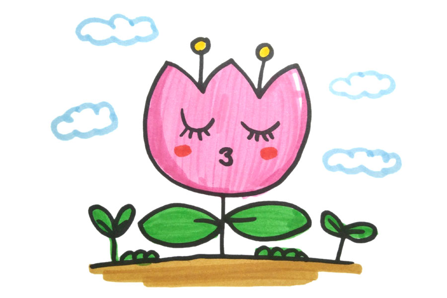 一组漂亮的花花简笔画图片-图7