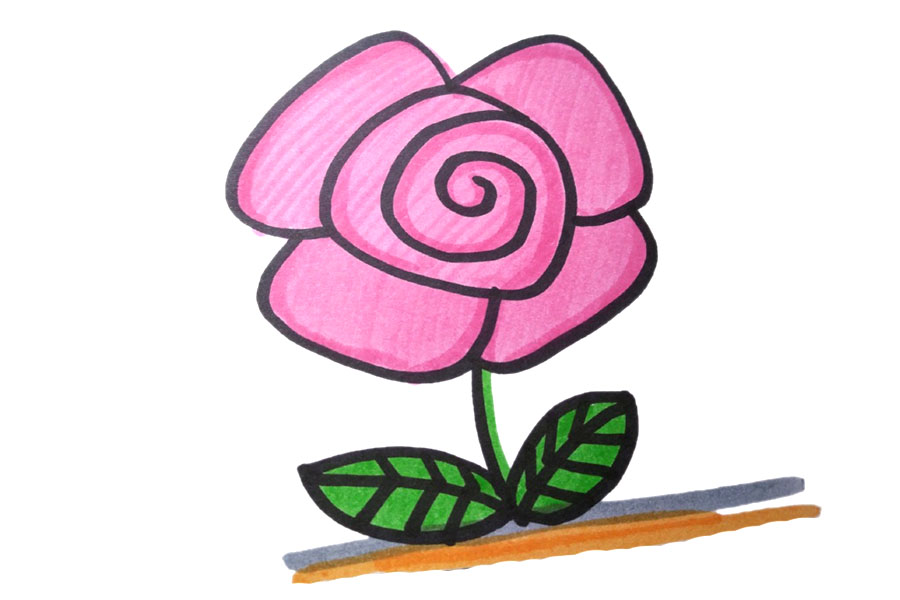 一组漂亮的花花简笔画图片-图10