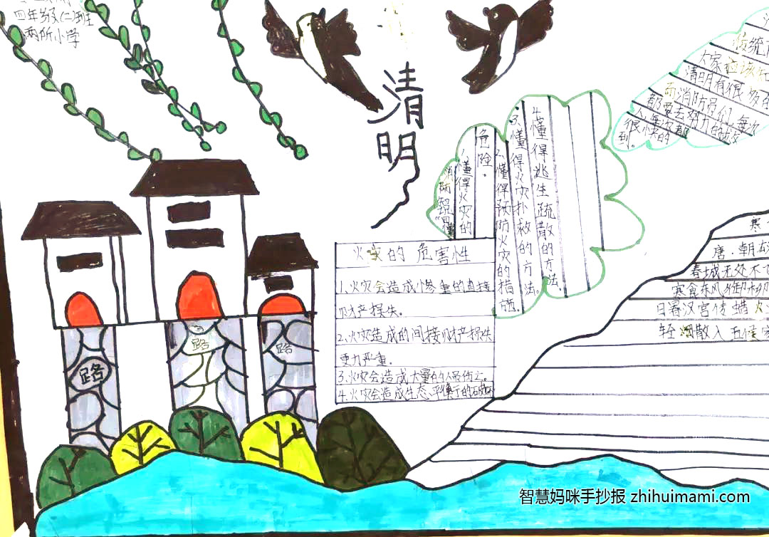 小学三年级清明节手抄报-图1