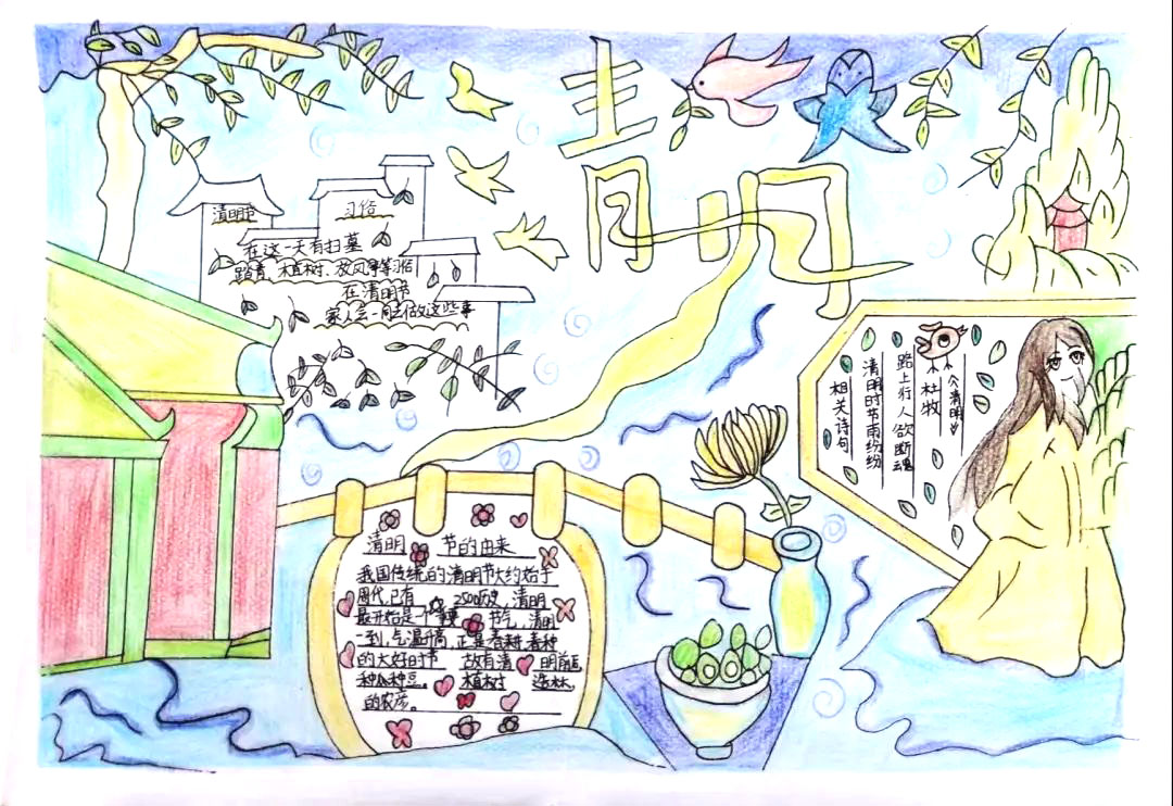 清明节手抄报绘画一等奖-图1