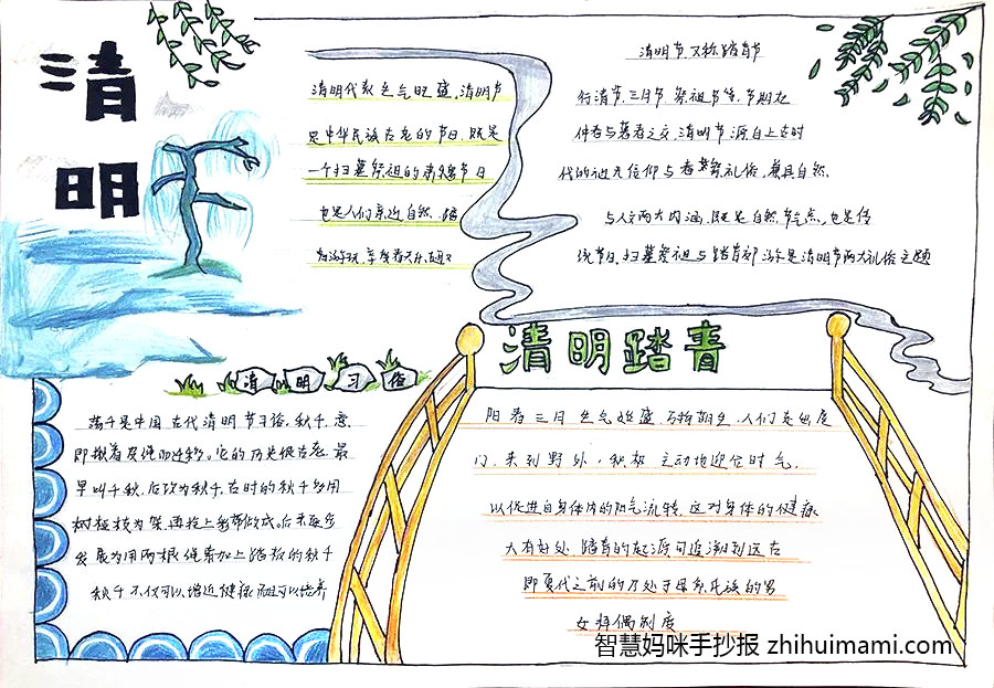 关于清明节祭祖扫墓的手抄报-图3
