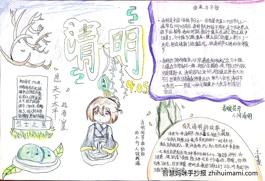 2021清明节手抄报图片-图4