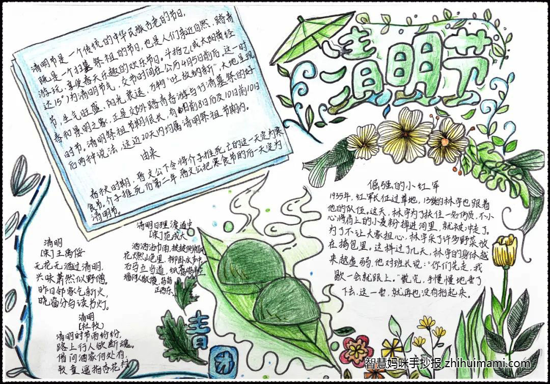 5张超简单的清明节手抄报-图5