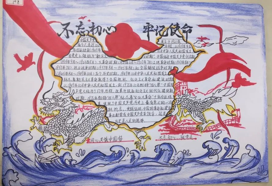 庆七一手抄报怎么画-图1