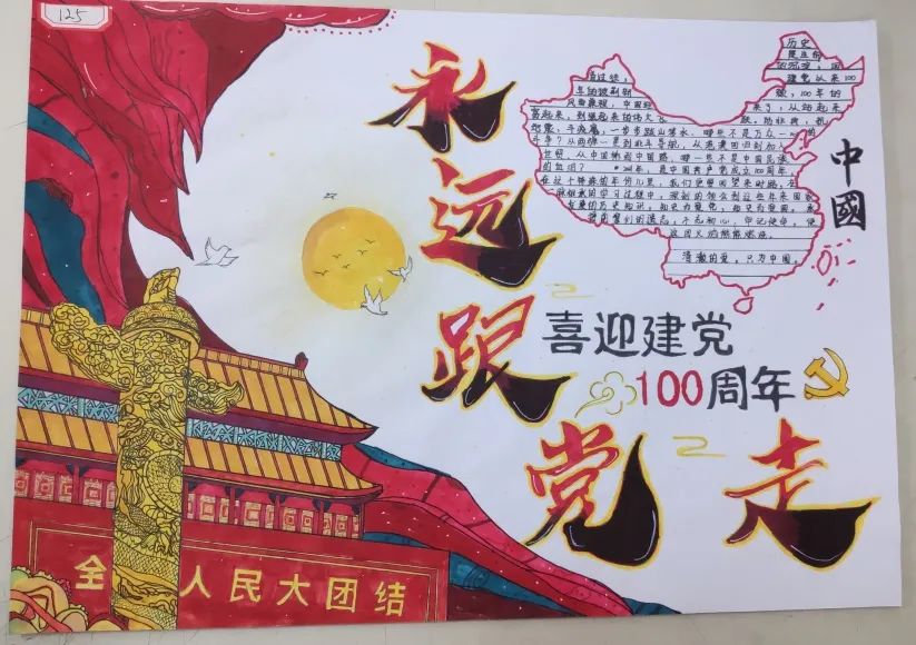 如何画简单漂亮的建党节手抄报-图5