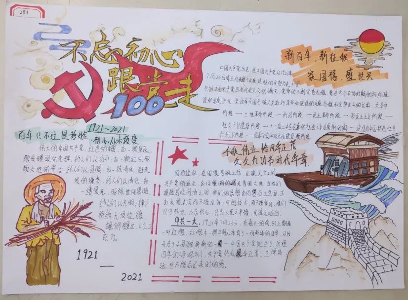 庆七一手抄报怎么画-图6