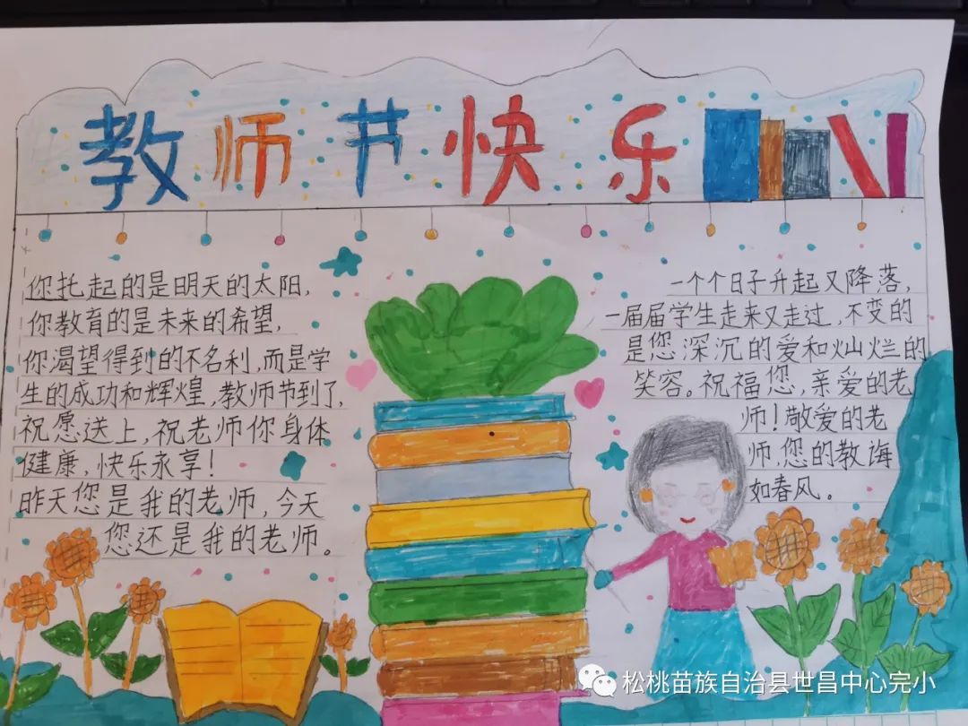 庆祝教师节快乐手抄报绘画-图1