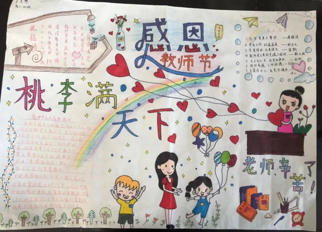 如何画教师节快乐手抄报-图2