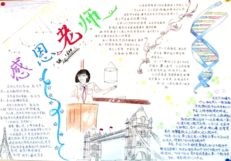 教师节手抄报绘画一等奖-图1