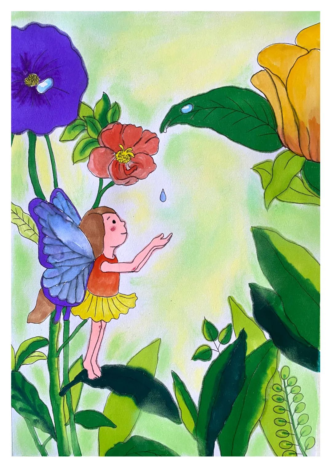 美丽的春姑娘儿童画