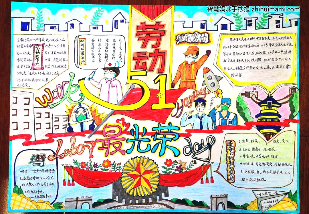 “童心向党 劳动最美”劳动节手抄报（7张）-图2