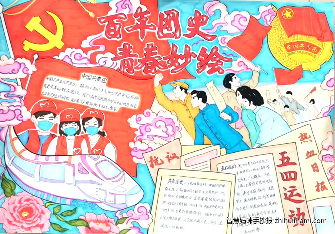 2022建团100周年的手抄报一等奖-图2