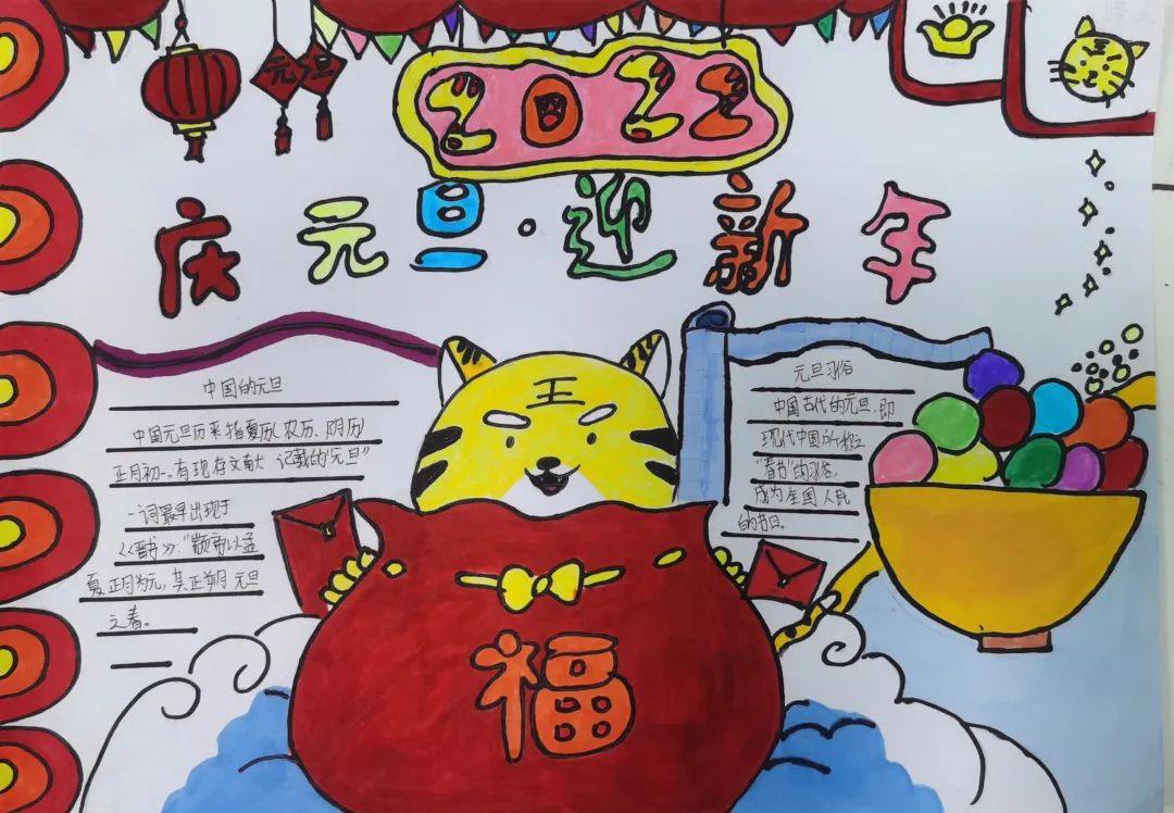 简单漂亮的小学生元旦手抄报-图2
