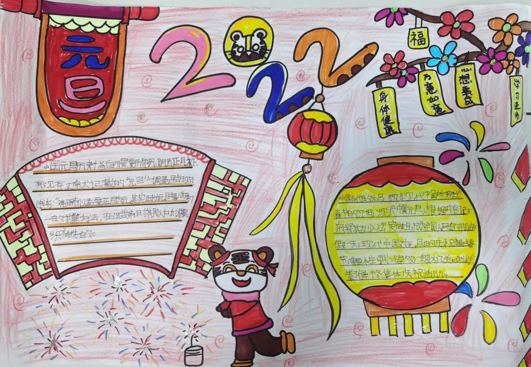 怎么画元旦手抄报-图1