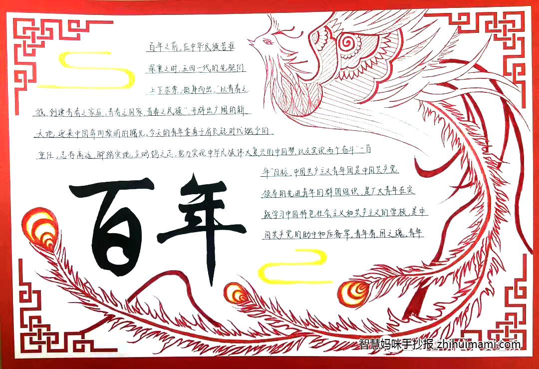 “以青春之名 迎建团百年”主题手抄报（9张）-图8