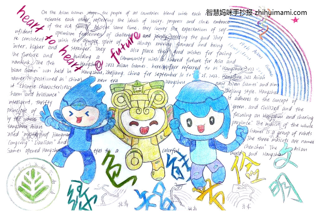 杭州亚运会英语手抄报一等奖（9张）-图5
