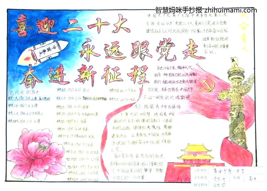 永远跟党走奋进新征程手抄报（11张）-图4