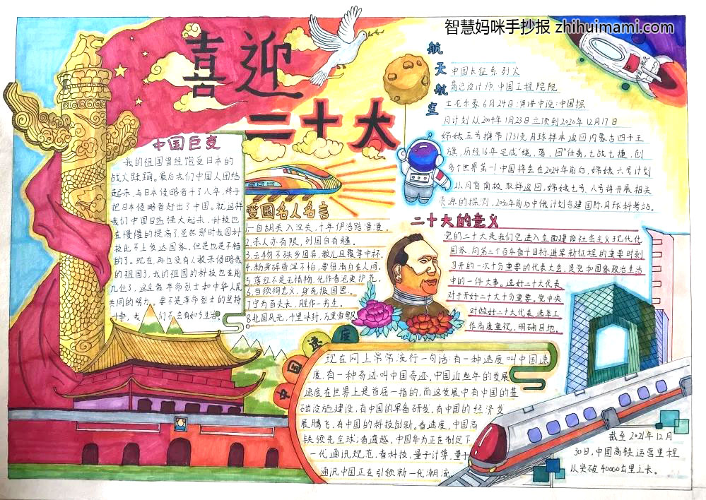 喜迎二十大奋进新征程手抄报一等奖（9张）-图8