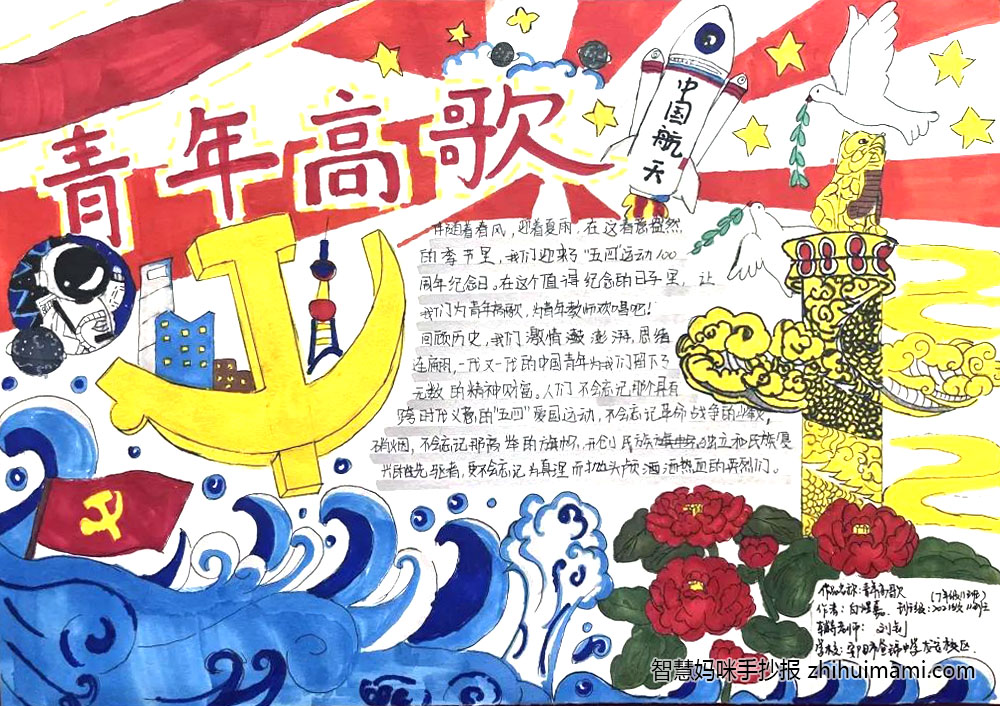 “青春有梦 强国有我”主题手抄报（9张）-图2