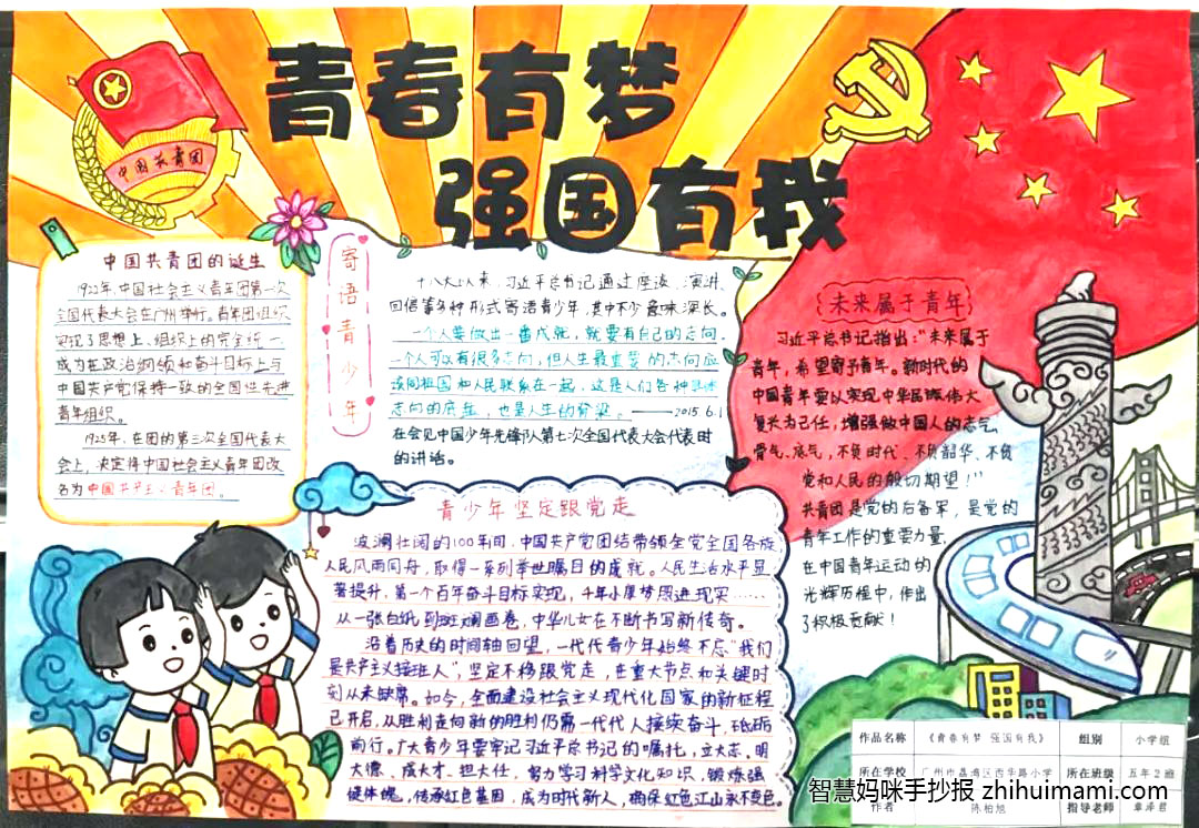 “青春有梦 强国有我”主题手抄报（9张）-图3