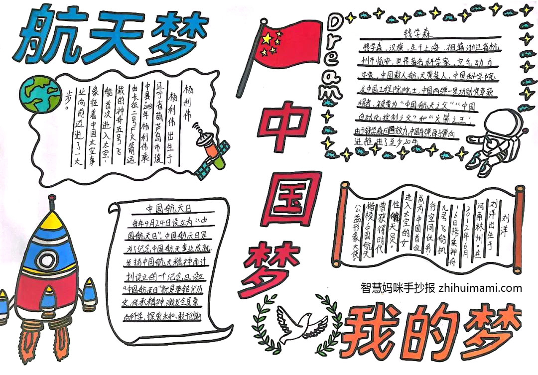 中国梦航天梦手抄报简单又漂亮（6张）-图6