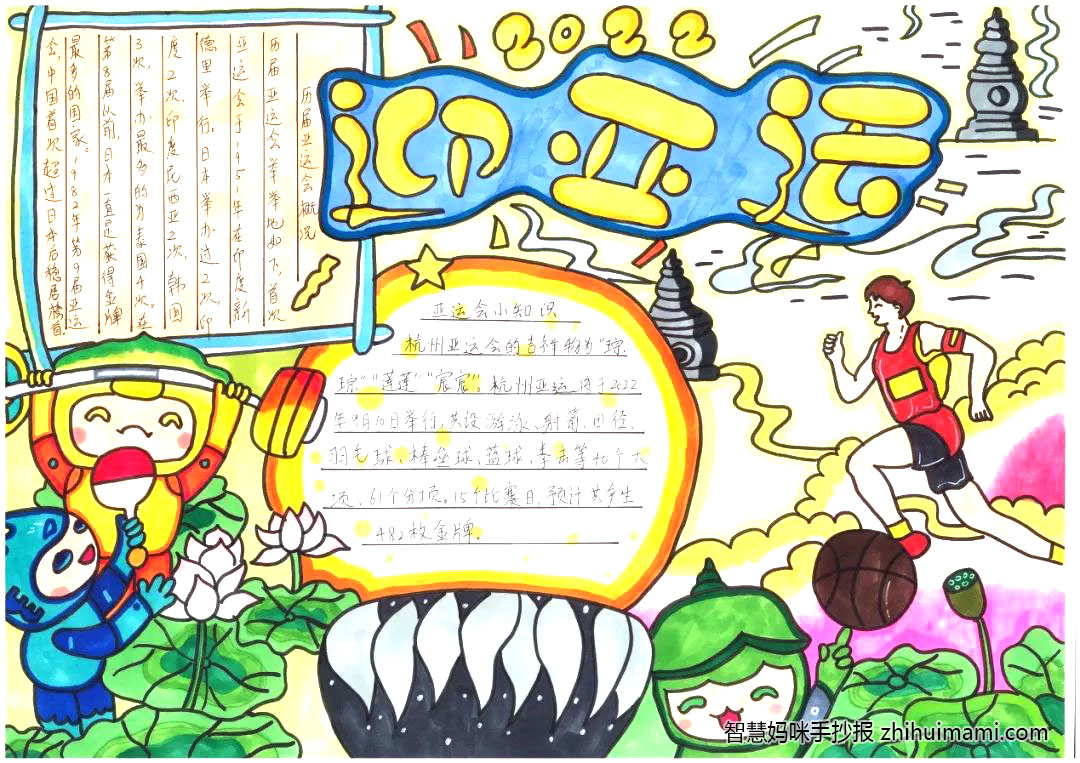 绿色亚运环保有我手抄报绘画（8张）-图3