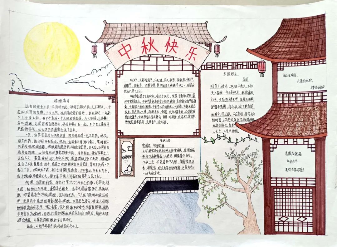 中秋节简单漂亮手抄报-图1