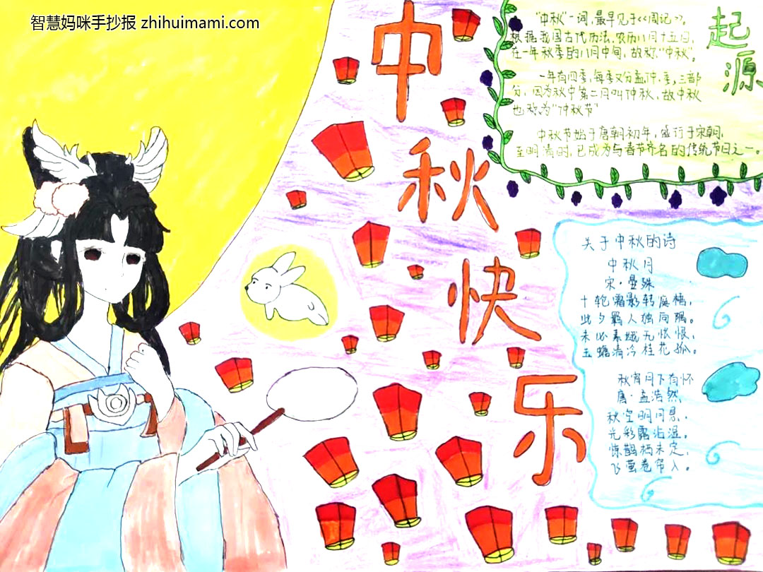 中秋节手抄报之嫦娥奔月-图3