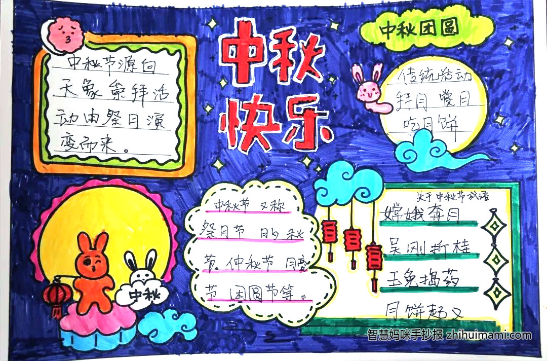 月满中秋手抄报简单又漂亮-图2