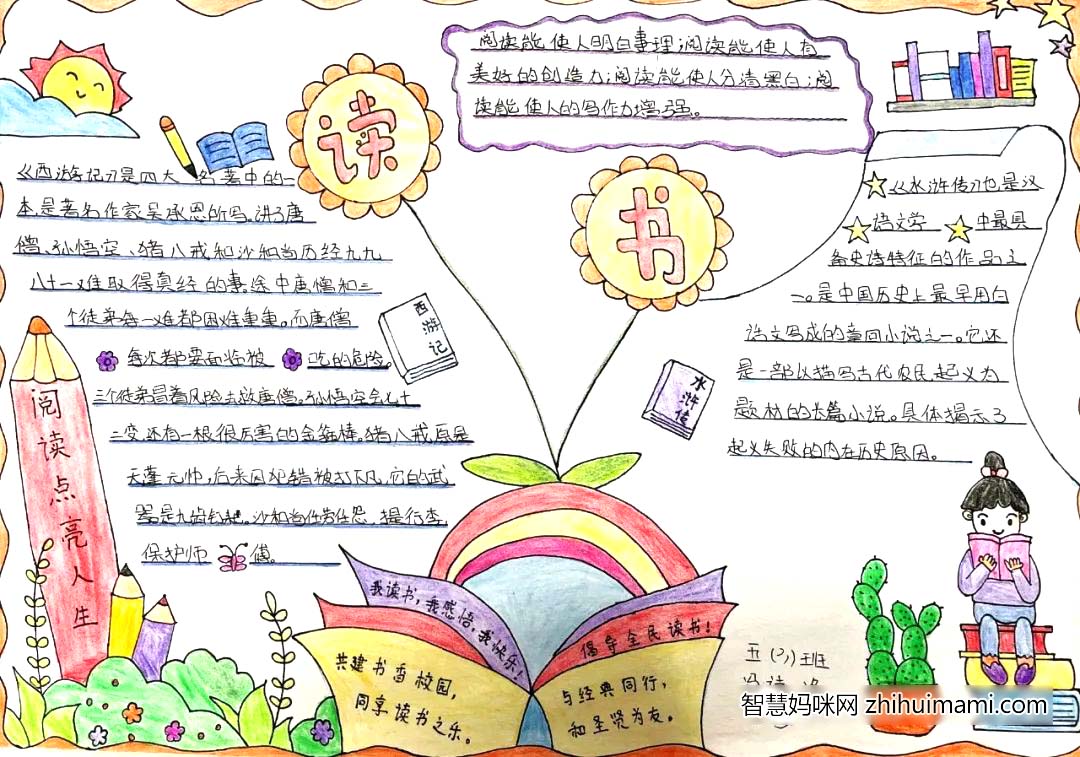 简单好画又漂亮的读书日手抄报12张-图11