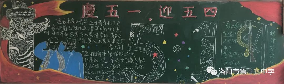 “庆五一·迎五四”主题黑板报（9张）-图7