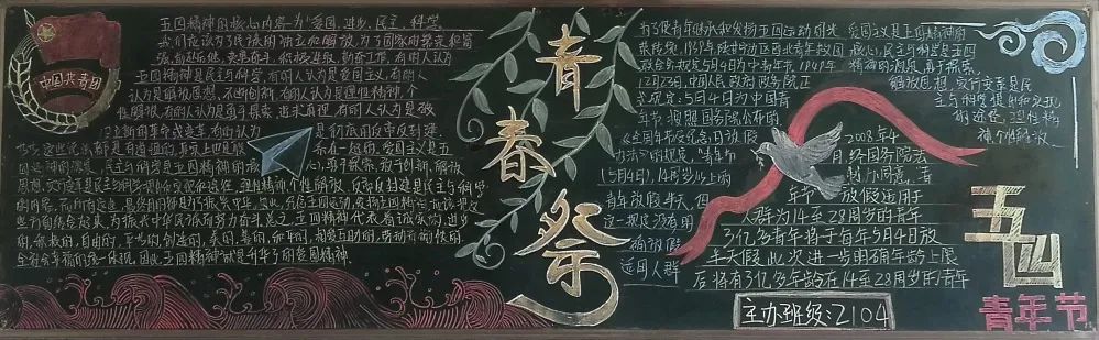 高一年级五四青年节黑板报优秀作品-图5
